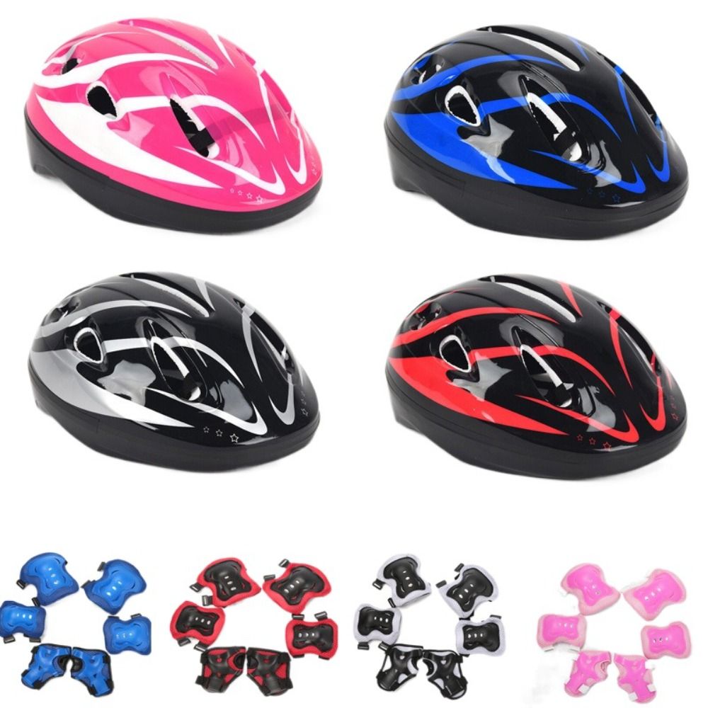 Cycling Gear Kids - Kids Helmet Knee Elbow Pads Wrist
