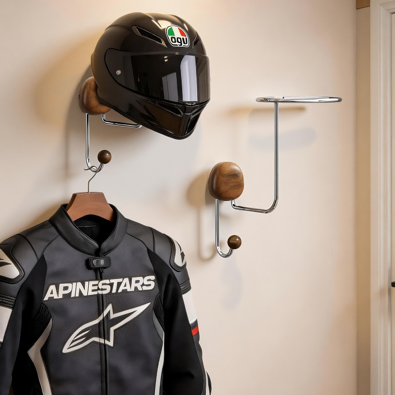 Cycling Gear Display - Wall Mount Helmet Storage Rack No