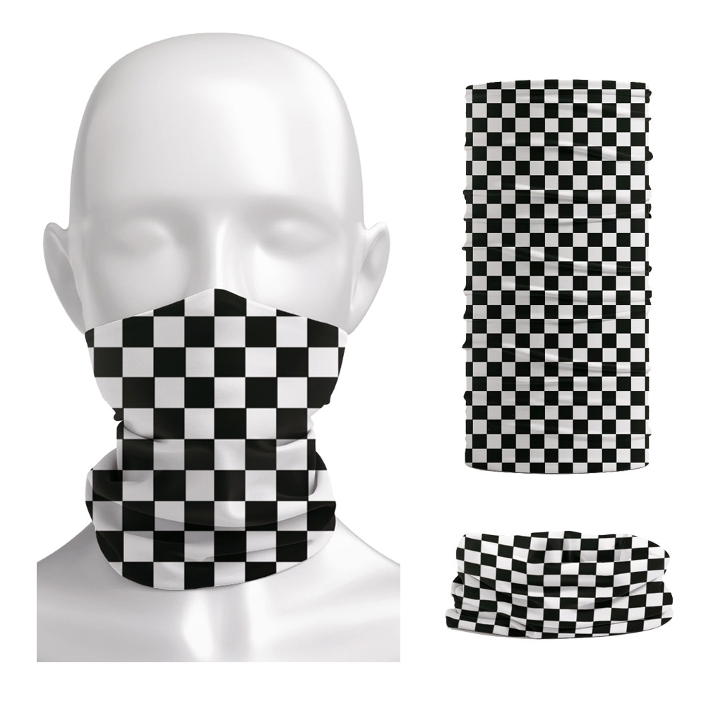 Cycling Gears - Checkered Ska Printed Headband Neck Warmer