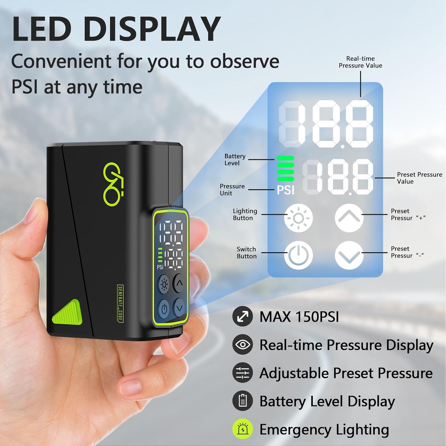 Electric Bicycle Tire Pump Min - đánh giá và giá Cycling Gear Display