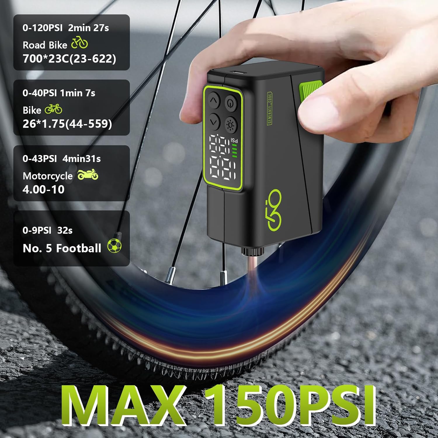 Electric Bicycle Tire Pump Min - đánh giá và giá Cycling Gear Display