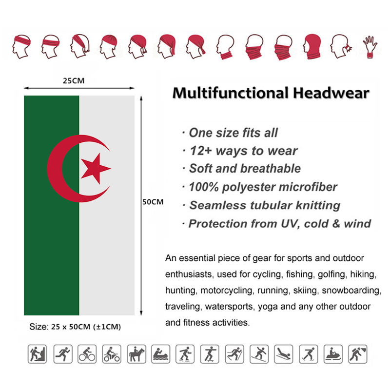 Algeria Flag Printed Bandana H - đánh giá và giá Cycling Gears